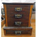 LATE 19TH CENTURY MAHOGANY APPRENTICE PIECE WITH 4 DRAWERS,