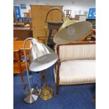 BRASS ADJUSTABLE READING LIGHT & 1 OTHER