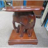 BRASS INLAID ELEPHANT TABLE