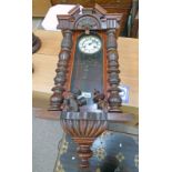 LATE 19TH CENTURY VIENNA STYLE WALNUT CASED WALL CLOCK