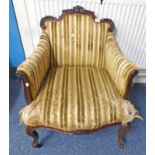 EARLY 19TH CENTURY MAHOGANY ARM CHAIR ON CABRIOLE SUPPORTS