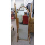 LATE 19TH CENTURY CHEVAL MIRROR WITH GILT DECORATION