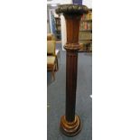 MAHOGANY TORCHERE WITH REEDED COLUMN