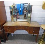 INLAID MAHOGANY DRESSING TABLE WITH 5 DRAWERS