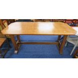 PAUL MATT FAR BRYNMAWR FURNITURE MAKERS - ARTS & CRAFTS OAK REFECTORY TABLE 78 CM TALL X 168 CM