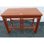 LATE 20TH CENTURY TEAK FOLD OUT CARD TABLE