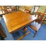 OAK PULLOUT DINING TABLE,