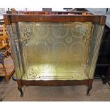 20TH CENTURY WALNUT DISPLAY CASE ON QUEEN ANNE SUPPORTS 104CM WIDE X 117 CM TALL