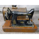 OAK CASED SINGER SEWING MACHINE