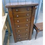 19TH CENTURY 7 DRAWER WELLINGTON CHEST 102CM TALL