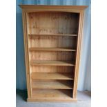 5 SHELVED PINE BOOKCASE LENGTH 122 X HEIGH 201 X WIDTH 36 CMS