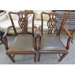 PAIR OF LATE 19TH OR EARLY 20TH CENTURY MAHOGANY ARMCHAIRS