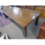 LARGE 21ST CENTURY OAK KITCHEN TABLE 250 CM LONG Condition Report: The legs on this