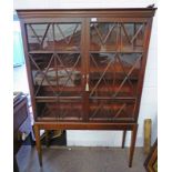 19TH CENTURY MAHOGANY BOOKCASE WITH 2 ASTRAGAL GLAZED DOORS ON STAND 168CM TALL X 112CM WIDE