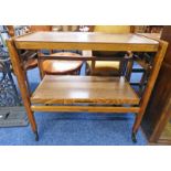 MID 20TH CENTURY OAK 2 TIER BUTLERS TROLLEY 75 CM TALL