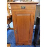 WALNUT BEDSIDE CABINET WITH DRAWER OVER PANEL DOOR 93 CM TALL