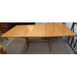 ERCOL EXTENDING DINING TABLE WITH FOLD OUT LEAF - EXTENDED LENGTH 200 CM X 92 CM WIDE
