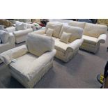 3 PIECE CREAM SUITE INCLUDING 2 & 3 SEAT SETTEE AND ARMCHAIR