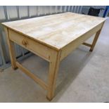 PINE KITCHEN TABLE WITH 2 DRAWERS 184CM LONG X 79CM TALL