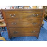 MAHOGANY CHEST OF 3 DRAWERS 86 CM TALL