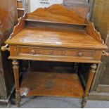 WALNUT WASHSTAND WITH SHAPED TOP,