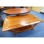 MAHOGANY OVAL COFFEE TABLE & RECTANGULAR COFFEE TABLE Condition Report: Both tables