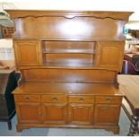 20TH CENTURY DRESSER WITH PLATE RACK BACK,