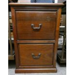 MAHOGANY CABINET WITH 2 DEEP DRAWERS,