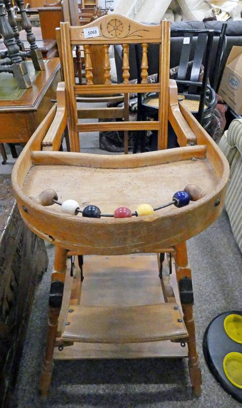 EARLY 20TH CENTURY METAMORPHIC CHILDS HIGH CHAIR