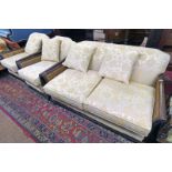 MAHOGANY & BERGERE SUITE OF 2 ARMCHAIRS AND SETTEE