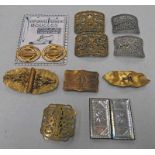 SELECTION OF LATE 19TH CENTURY OR EARLY 20TH CENTURY GILT BRASS BUCKLES