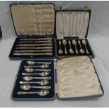 8 SILVER TEASPOONS, SHEFFIELD 1938 IN FITTED CASE,