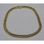 CHIMENTO 18CT GOLD FLAT LINK NECKLACE WITH DIAMOND SET CLASP - 42 G