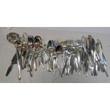 8 PLACE SETTING OF CUTLERY MARKED WMF CROWN 800 MELODY, 8 TABLE SPOONS, 8 TEASPOONS,