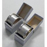 PAIR OF SILVER NAPKIN RINGS BIRMINGHAM 1946