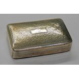 19TH CENTURY SILVER SNUFF BOX WITH ENGRAVED DECORATION,