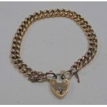 VICTORIAN CURB LINK BRACELET MARKED 15CT - 17.