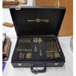 BESTECKE SOLINGEN GOLD PLATED CUTLERY IN LEATHER EFFECT CANTEEN Condition Report: