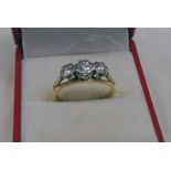 3-STONE DIAMOND SET RING MARKED 18CT TO BAND