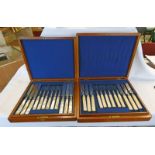 CASED CANTEEN OF SILVER PLATED MOTHER OF PEARL HANDLED CUTLERY & 1 OTHER CANTEEN OF SILVER PLATED