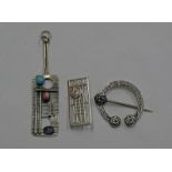 SCOTTISH SILVER RENNIE MACKINTOSH STYLE BROOCH,