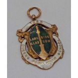 9CT GOLD & ENAMEL MEDALLION FOR QUEENS PARK HIGH SCHOOL - 14.