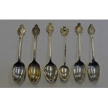 6 SILVER CRESTED SPOONS