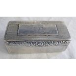 SILVER SNUFF BOX WITH ENGRAVED DECORATION BY JAMES BETTRIDGE,