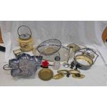SELECTION OF SILVER PLATED WARE ETC TO INCLUDE TRAY,