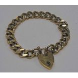 9CT GOLD CURBLINK CHAIN BRACELET - 43.