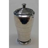 ART DECO SILVER TAPERING CONICAL SUGAR CASTOR, BIRMINGHAM 1937 - 26G,