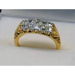 DIAMOND SET 10-STONE RING,