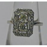 DIAMOND SET PLAQUE CLUSTER RING,