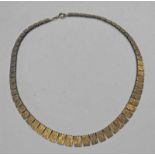 9CT GOLD FANCY LINK NECKLACE - 17.